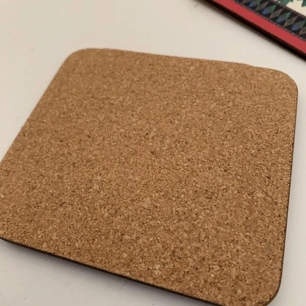 Royal Table Set of 6 Coasters Poinsettia Holiday Satin Finish Cork Backed 4